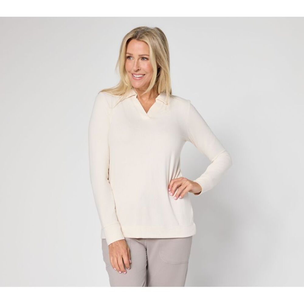 Gloria Vanderbilt Women's Top Sweater Sz XL Seriously Soft Collared White